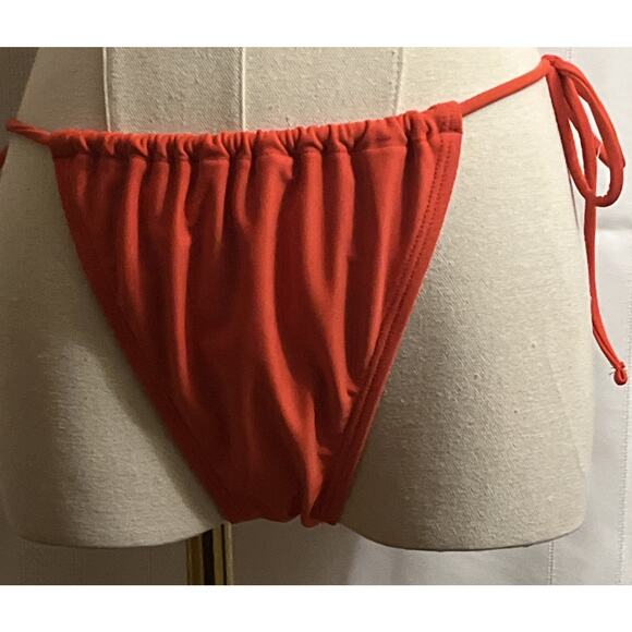 Sports Illustrated Swimsuit String Tie Side Bikini Bottom Flame Red Size L - Picture 13 of 15